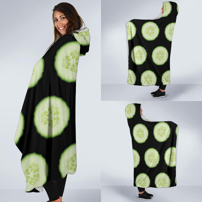 Cucumber Pattern Print Design CC02 Hooded Blanket-JORJUNE.COM