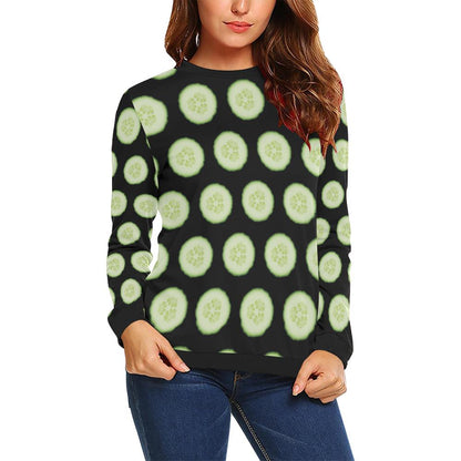 Cucumber Pattern Print Design CC02 Women Long Sleeve Sweatshirt-JorJune