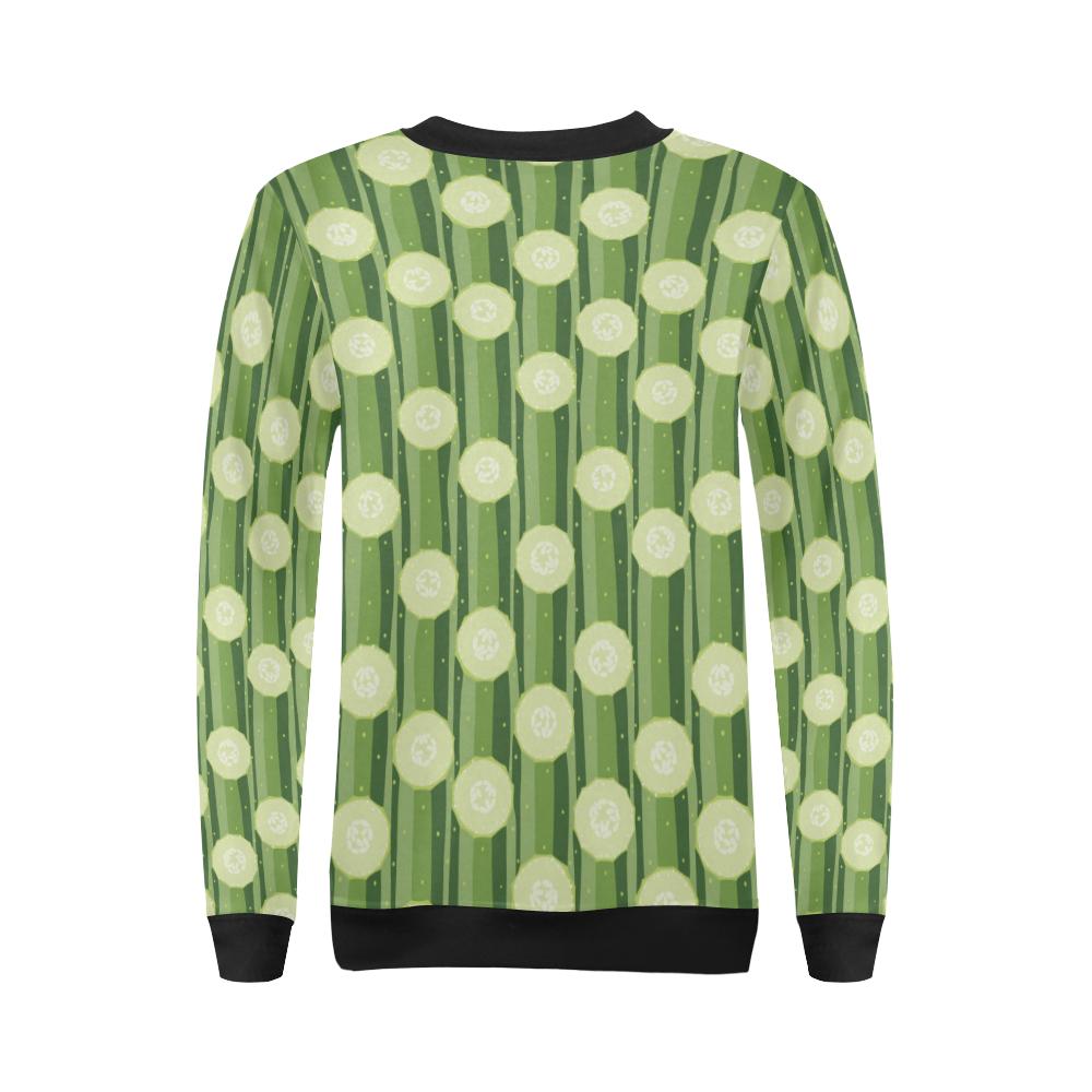 Cucumber Pattern Print Design CC03 Women Long Sleeve Sweatshirt-JorJune