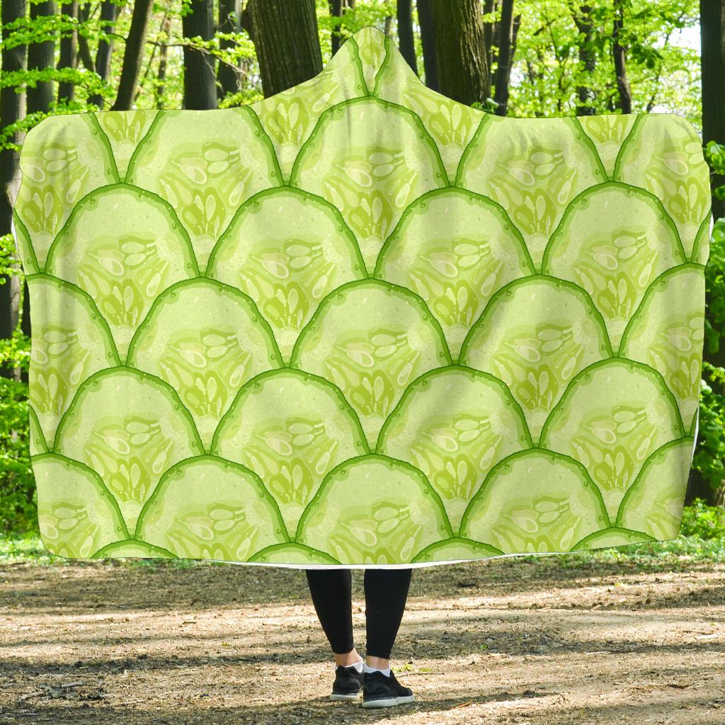 Cucumber Pattern Print Design CC04 Hooded Blanket-JORJUNE.COM