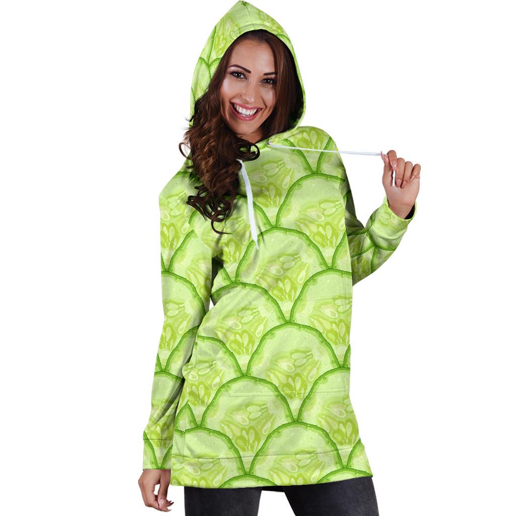 Cucumber Pattern Print Design CC04 Women Hoodie Dress