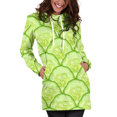 Cucumber Pattern Print Design CC04 Women Hoodie Dress
