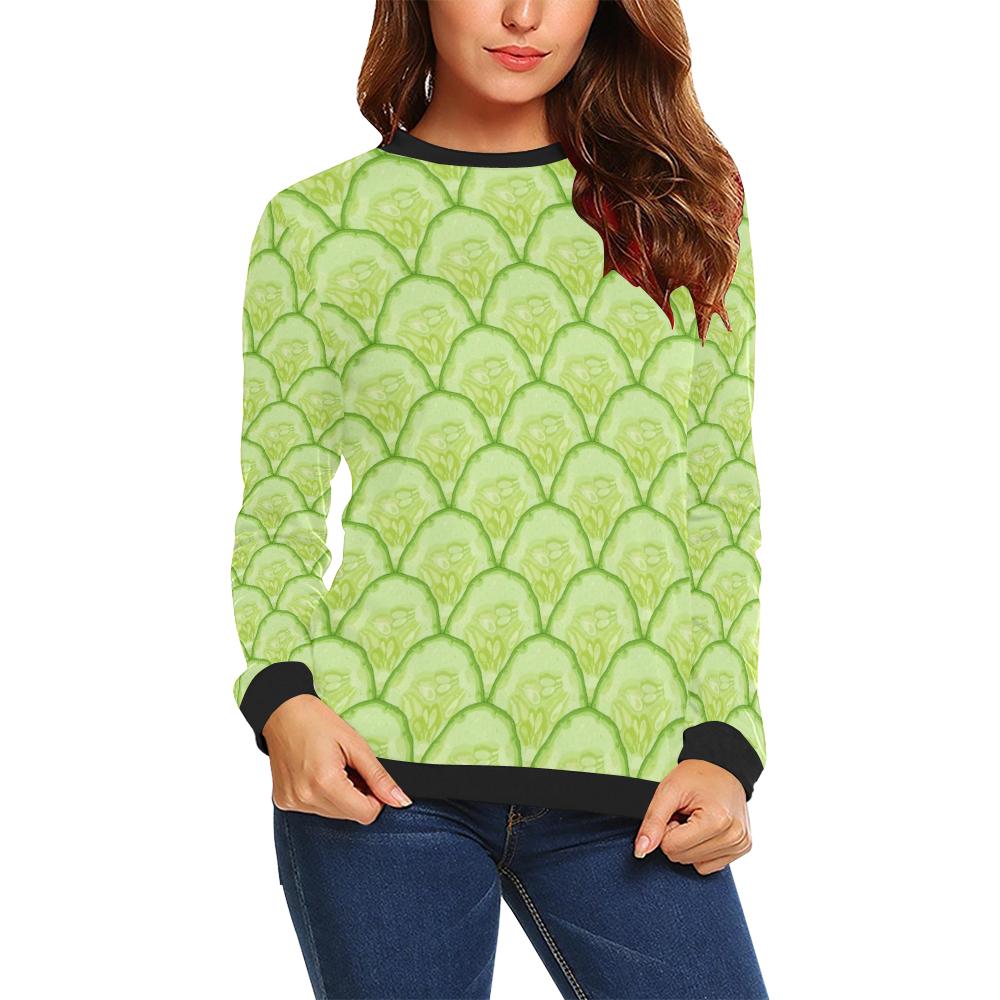 Cucumber Pattern Print Design CC04 Women Long Sleeve Sweatshirt-JorJune