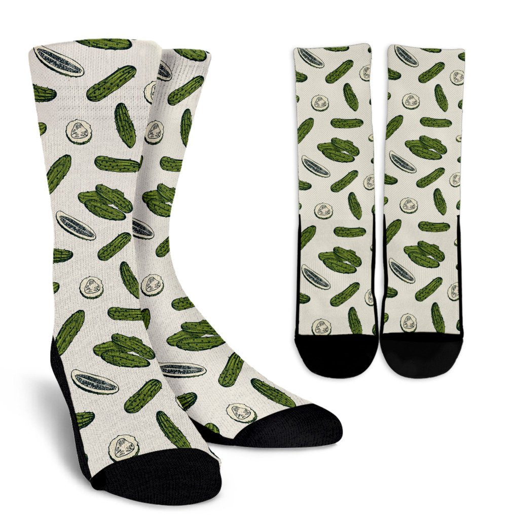 Cucumber Pattern Print Design CC05 Crew Socks-JORJUNE.COM