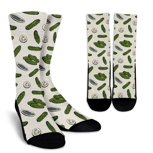 Cucumber Pattern Print Design CC05 Crew Socks-JORJUNE.COM