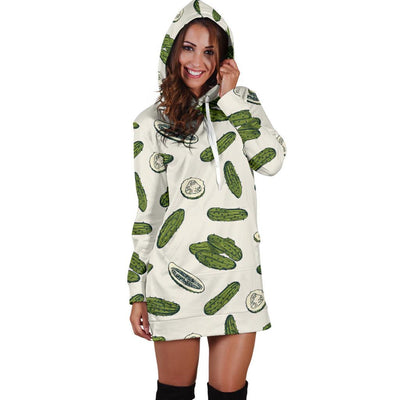 Cucumber Pattern Print Design CC05 Women Hoodie Dress