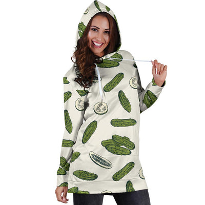 Cucumber Pattern Print Design CC05 Women Hoodie Dress