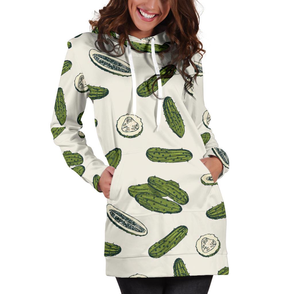 Cucumber Pattern Print Design CC05 Women Hoodie Dress