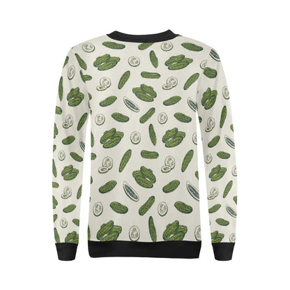 Cucumber Pattern Print Design CC05 Women Long Sleeve Sweatshirt-JorJune