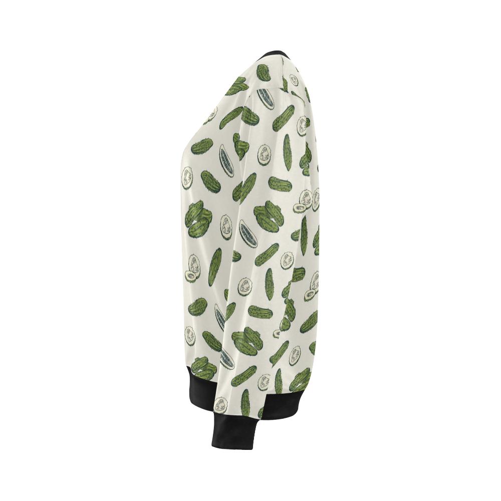 Cucumber Pattern Print Design CC05 Women Long Sleeve Sweatshirt-JorJune