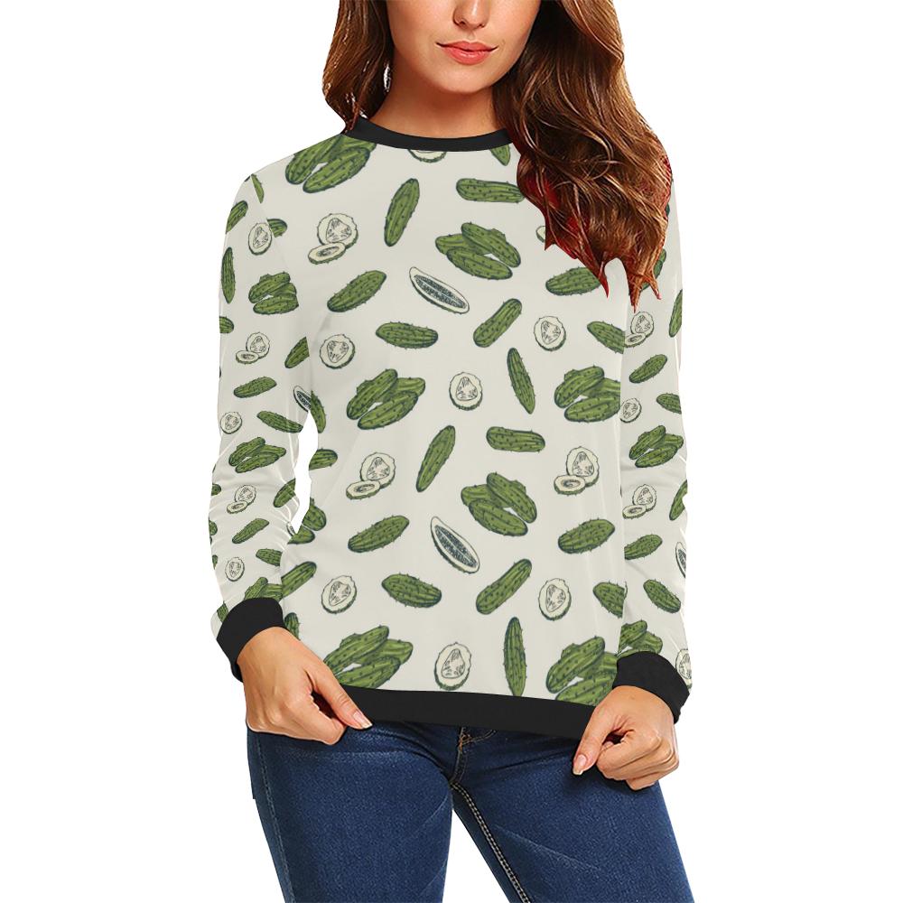 Cucumber Pattern Print Design CC05 Women Long Sleeve Sweatshirt-JorJune