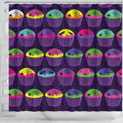 Cup Cake Halloween Shower Curtain