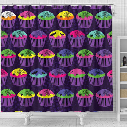 Cup Cake Halloween Shower Curtain