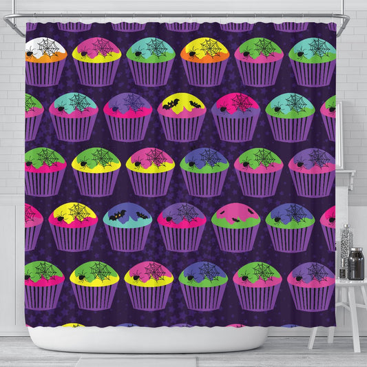 Cup Cake Halloween Shower Curtain