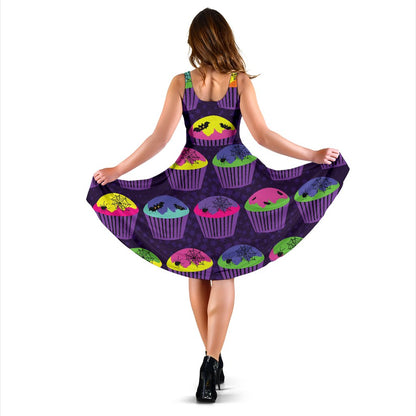 Cup Cake Halloween Sleeveless Mini Dress