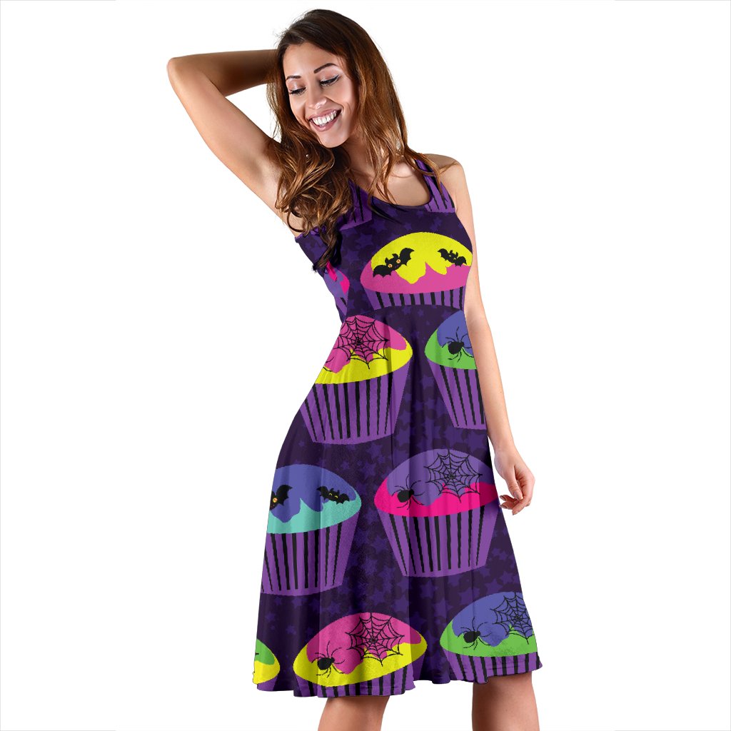 Cup Cake Halloween Sleeveless Mini Dress