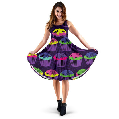 Cup Cake Halloween Sleeveless Mini Dress