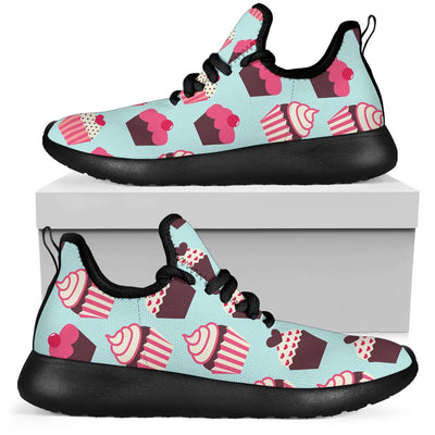 Cup Cake Print Pattern Mesh Knit Sneakers Shoes
