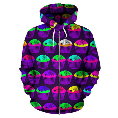 CupCake Halloween All Over Zip Up Hoodie