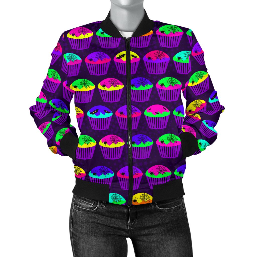 CupCake Halloween Women Casual Bomber Jacket