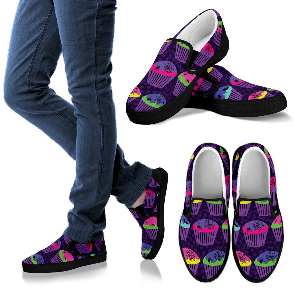CupCake Halloween Women Slip On Shoes