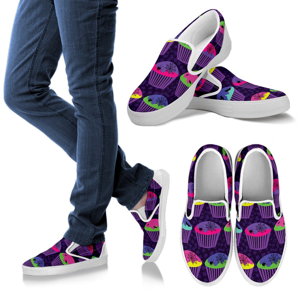 CupCake Halloween Women Slip On Shoes
