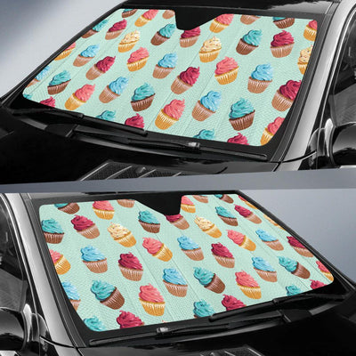 Cupcake Pattern Print Design 01 Car Sun Shade-JORJUNE.COM