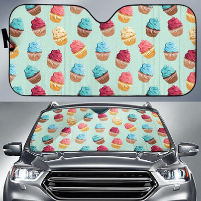 Cupcake Pattern Print Design 01 Car Sun Shade-JORJUNE.COM