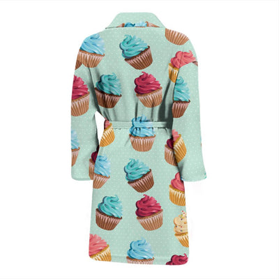 Cupcake Pattern Print Design 01 Men Bathrobe-JORJUNE.COM