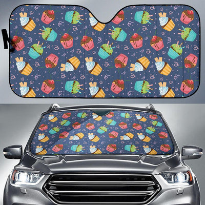 Cupcake Pattern Print Design 02 Car Sun Shade-JORJUNE.COM