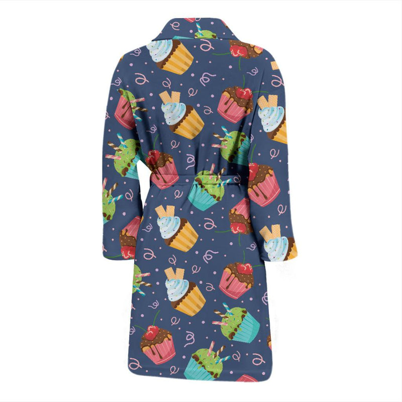 Cupcake Pattern Print Design 02 Men Bathrobe-JORJUNE.COM