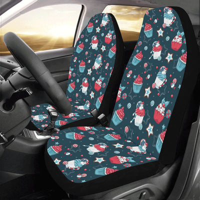 Cupcake Pattern Print Design 03 Car Seat Covers (Set of 2)-JORJUNE.COM