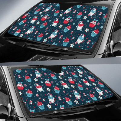 Cupcake Pattern Print Design 03 Car Sun Shade-JORJUNE.COM