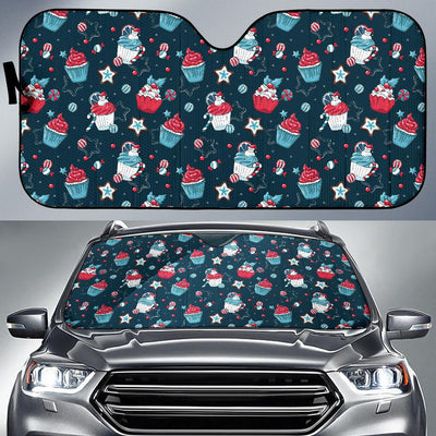 Cupcake Pattern Print Design 03 Car Sun Shade-JORJUNE.COM