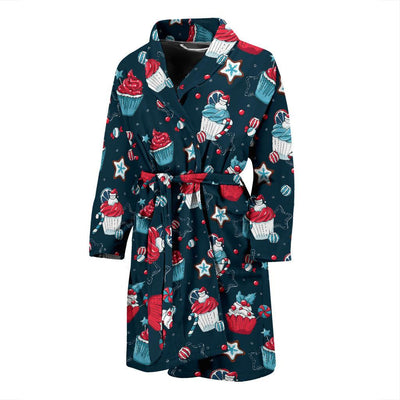 Cupcake Pattern Print Design 03 Men Bathrobe-JORJUNE.COM