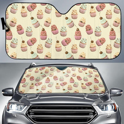 Cupcake Pattern Print Design 04 Car Sun Shade-JORJUNE.COM