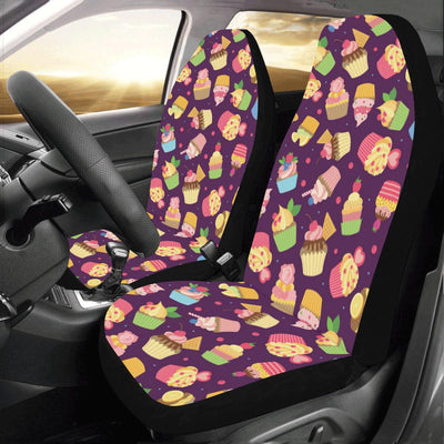 Cupcake Pattern Print Design 05 Car Seat Covers (Set of 2)-JORJUNE.COM