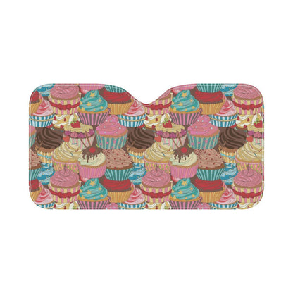 Cupcake Pattern Print Design CP01 Car Sun Shade-JorJune