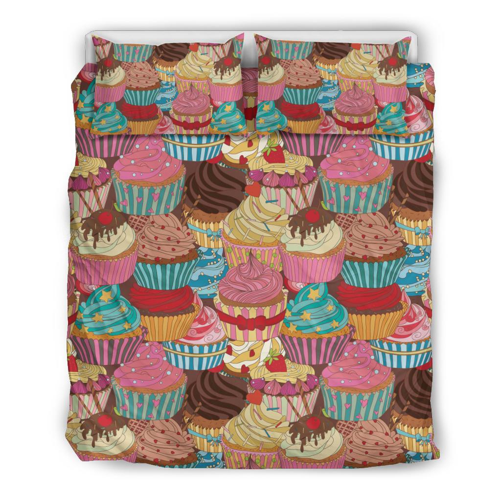 Cupcake Pattern Print Design CP01 Duvet Cover Bedding Set-JORJUNE.COM