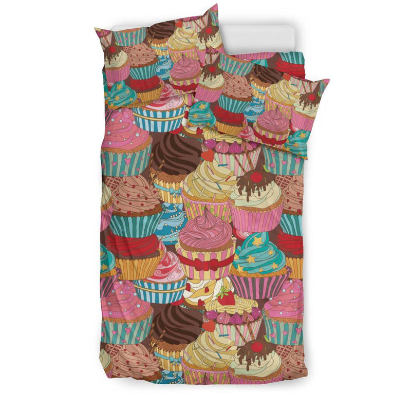 Cupcake Pattern Print Design CP01 Duvet Cover Bedding Set-JORJUNE.COM