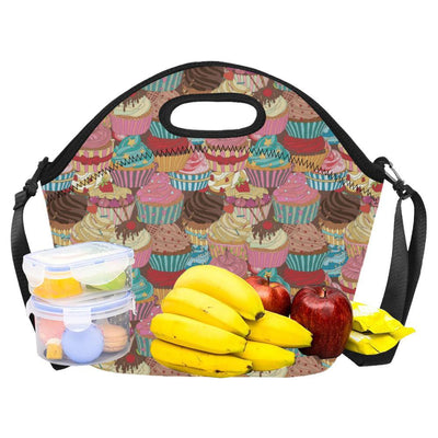 Cupcake Pattern Print Design CP01 Neoprene Lunch Bag-JorJune