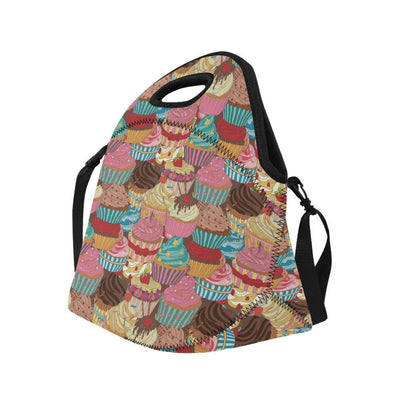 Cupcake Pattern Print Design CP01 Neoprene Lunch Bag-JorJune