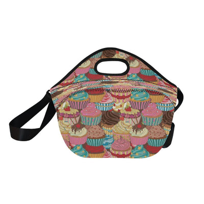 Cupcake Pattern Print Design CP01 Neoprene Lunch Bag-JorJune