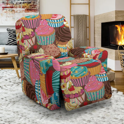 Cupcake Pattern Print Design CP01 Recliner Slipcover-JORJUNE.COM