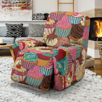 Cupcake Pattern Print Design CP01 Recliner Slipcover-JORJUNE.COM