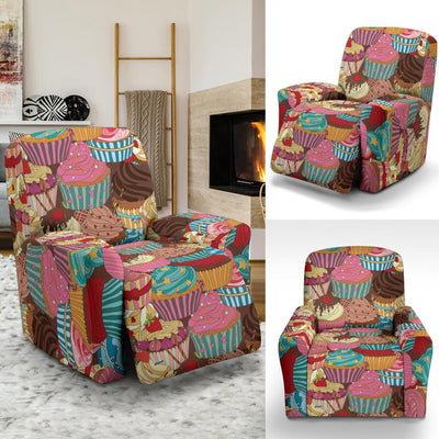 Cupcake Pattern Print Design CP01 Recliner Slipcover-JORJUNE.COM