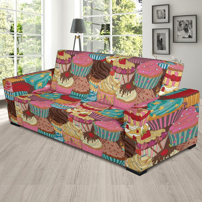 Cupcake Pattern Print Design CP01 Sofa Slipcover-JORJUNE.COM