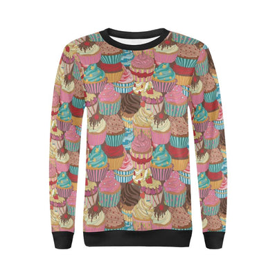 Cupcake Pattern Print Design CP01 Women Long Sleeve Sweatshirt-JorJune