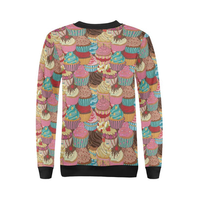 Cupcake Pattern Print Design CP01 Women Long Sleeve Sweatshirt-JorJune