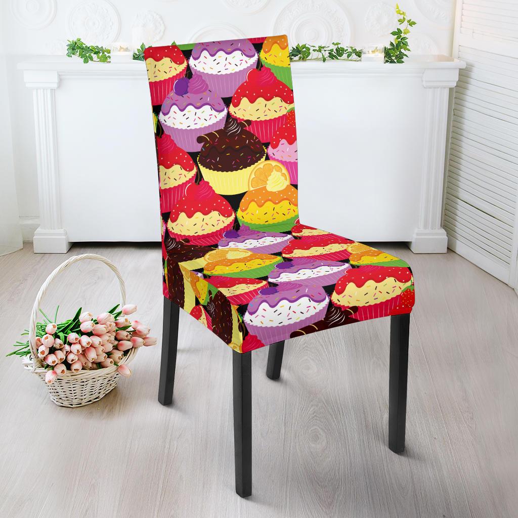 Cupcake Pattern Print Design CP02 Dining Chair Slipcover-JORJUNE.COM